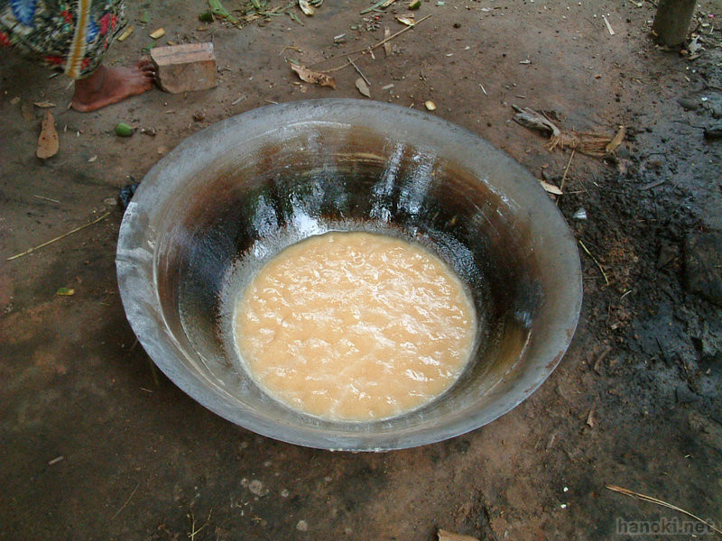 やし砂糖
サトウヤシの樹液を煮詰めてやし砂糖を作っているところ
タグ: 2005 シェムリアップ州 サトウヤシ